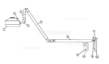 KWS®KD-2012D-3B歯科手術用LEDライト・照明器 壁掛け式